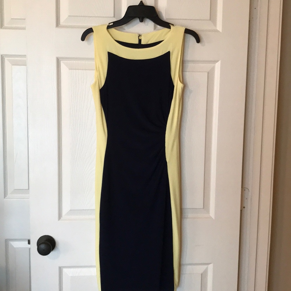 Lauren by RL stunning yellow/blue dress